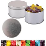 Corporate Colour Mini Jelly Beans in Silver Round Tin_51373