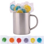 Corporate Colour Lollipops in Double Wall Stainless Steel Barrel Mug_52399