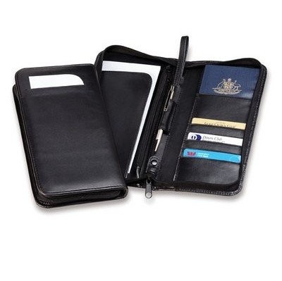 Deluxe Zip Travel Wallet with Wrist Strap_16189