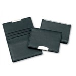 Premium Leather Card Holder with Credit Card Section & Silver Trim_15948