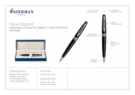 Waterman New Expert Matte Ballpoint Pen_80792