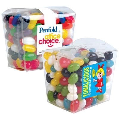 Assorted Colour Mini Jelly Beans in Clear Mini Noodle Box
